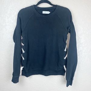 Sincerely Jules black side tie laced sweatshirt